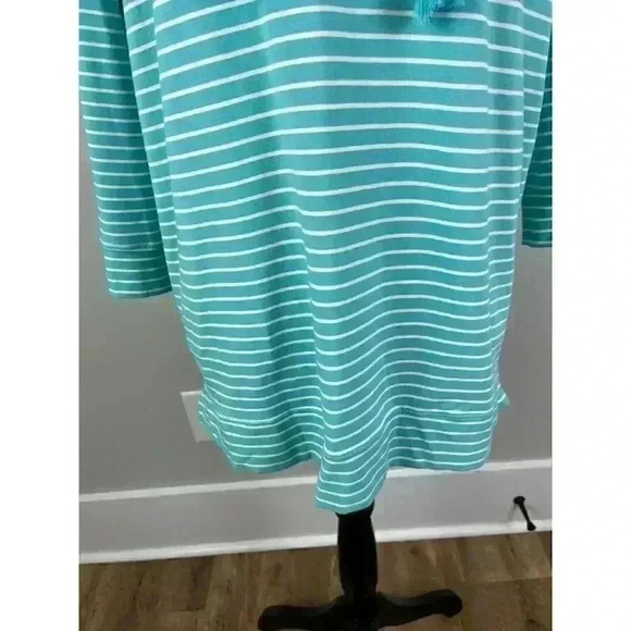 Coolibar Key Colony Beach Hoodie Blue Striped Tassel UPF 50 Stretch S - Picture 4 of 12